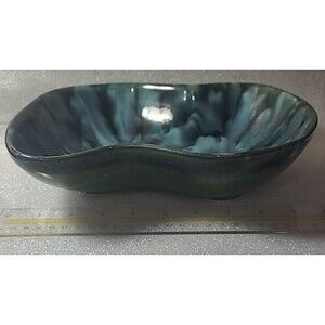 Dryden Pottery Ozark Frontier Bowl Forest Green Drip Glaze Vintage Hot Springs